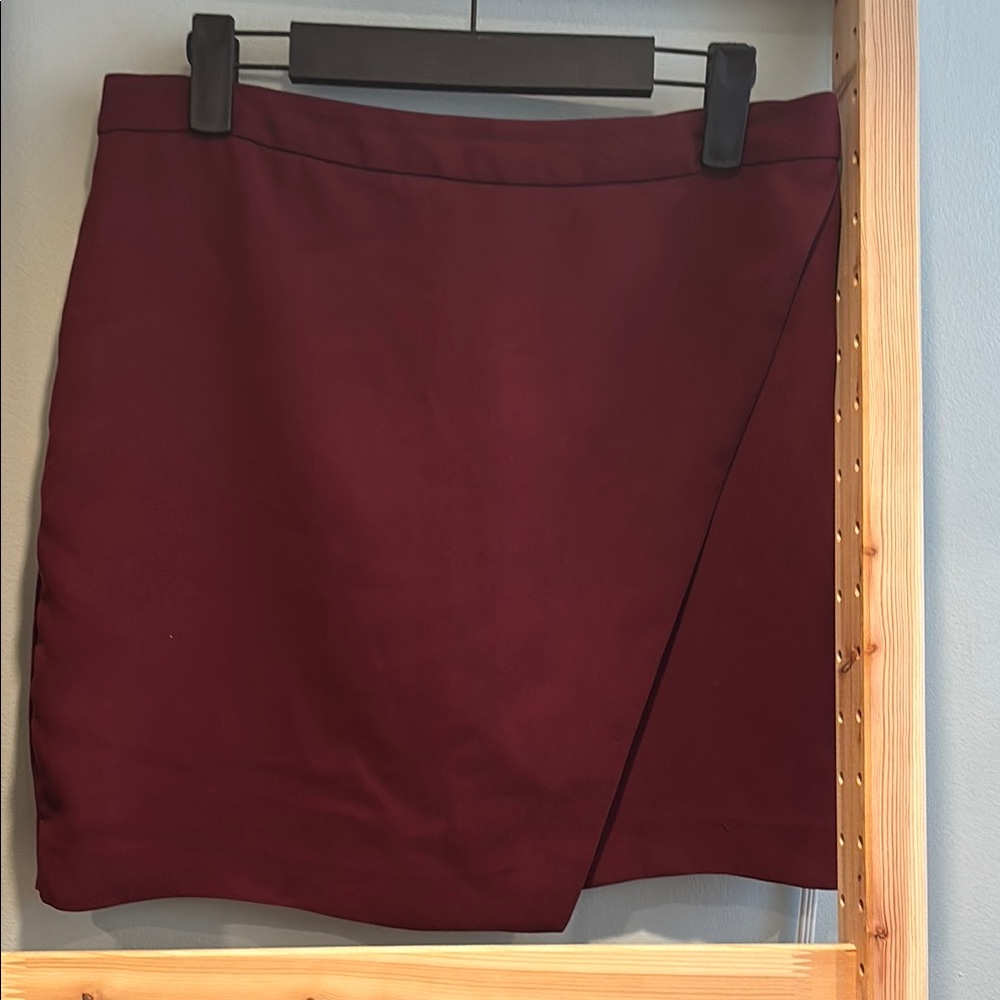 Banana Republic Red Wrap Mini Skirt Asymmetrical Work